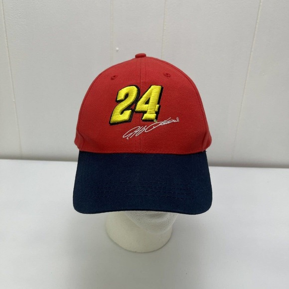 Jeff Gordon Hat Cap Kelloggs Racing #24 Nascar Red Blue Yellow Strapback - Picture 2 of 12